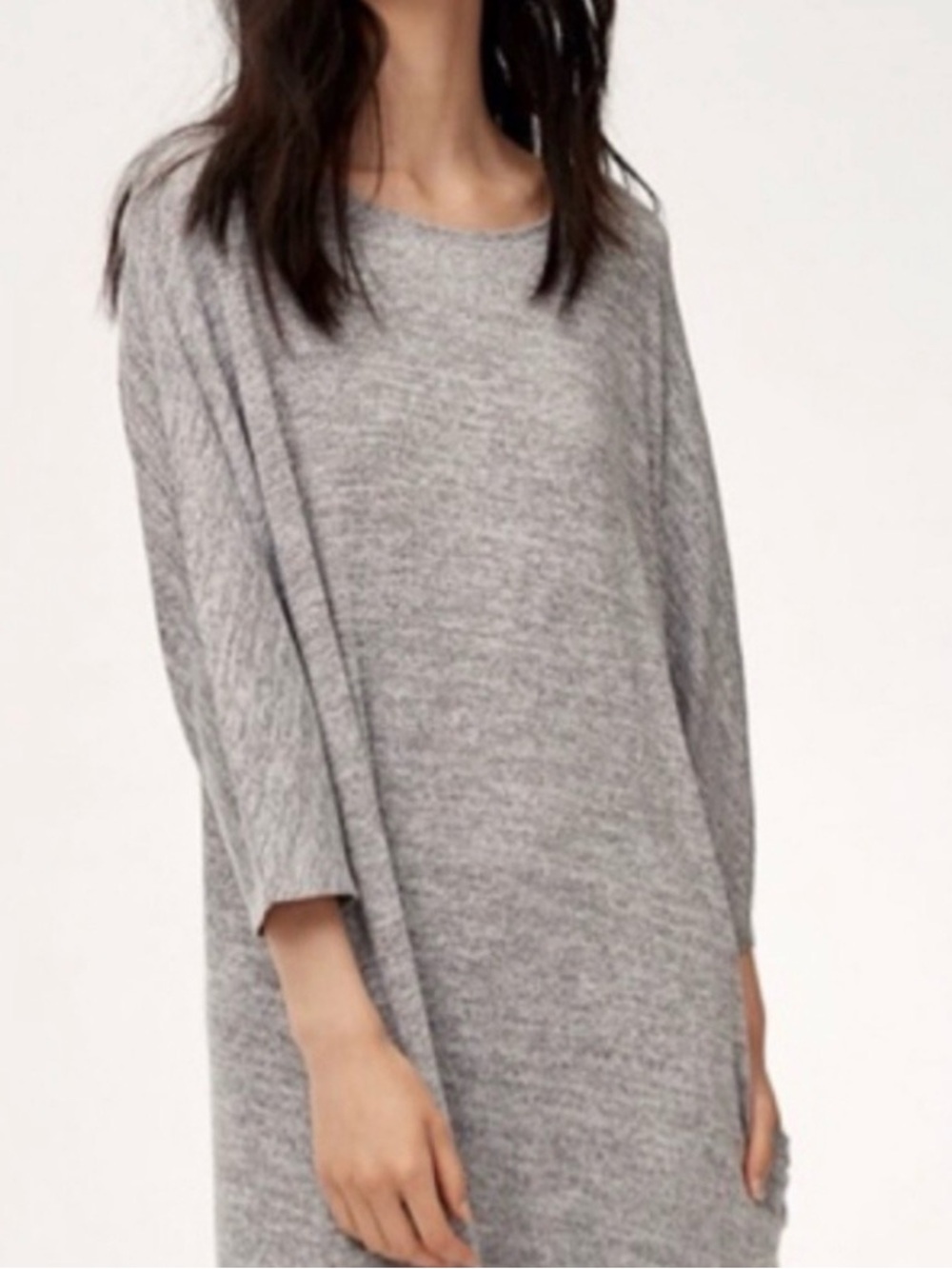 Wilfred Free Light Gray 3/4 -Sleeve Knit Shift Dress